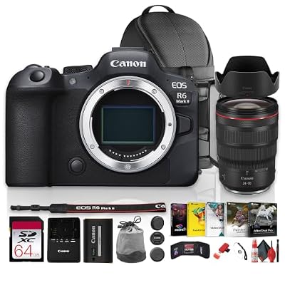 Canon EOS R6 Mark II Mirrorless Camera w Stop Motion Animation Firmware + Canon RF 24-70mm f/2.8 L is USM Lens for Weddings, Events & Creators|7K Video, 32MP Sensor|64GB Card + Photo Software +More