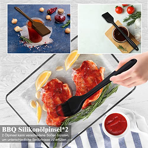 Grilliance BBQ Grillbesteck Set 30 Grillzubehör aus Hochwertiger Edelstahl Grillzange Grillspachtel Korkenzieher Grillset mit Grillkoffer und Grillmatte für Männer Geschenk für Garten Camping Silber 5