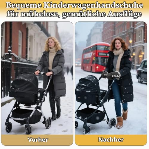 Handwärmer Kinderwagen, Kinderwagen Handschuhe mit warme Fleece, Universal – Ansicht 3