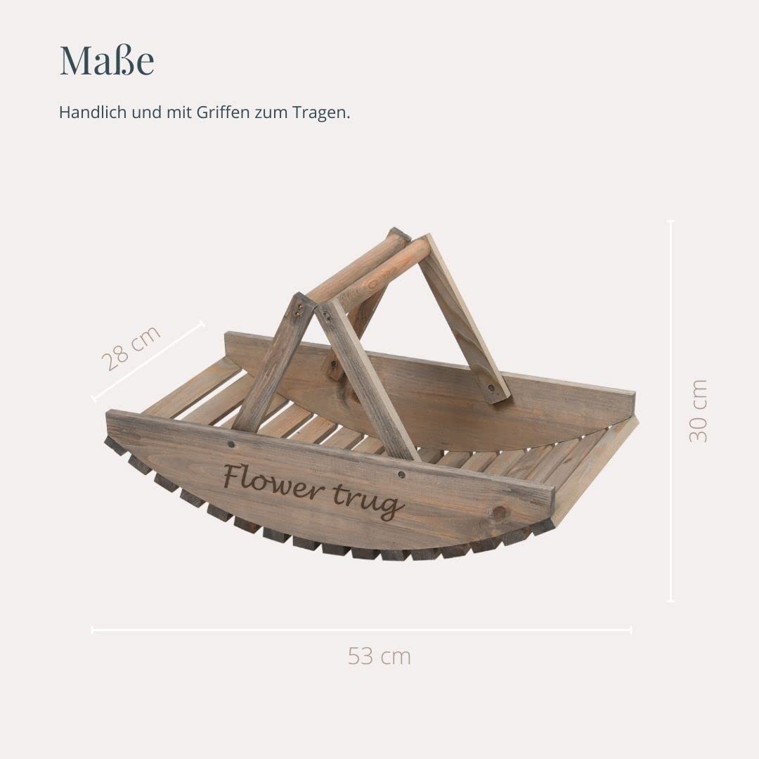 Esschert Design Flower Trug Corbeille à Fleurs en Bois de pin 52,8 x 28,1 x 12,2 cm