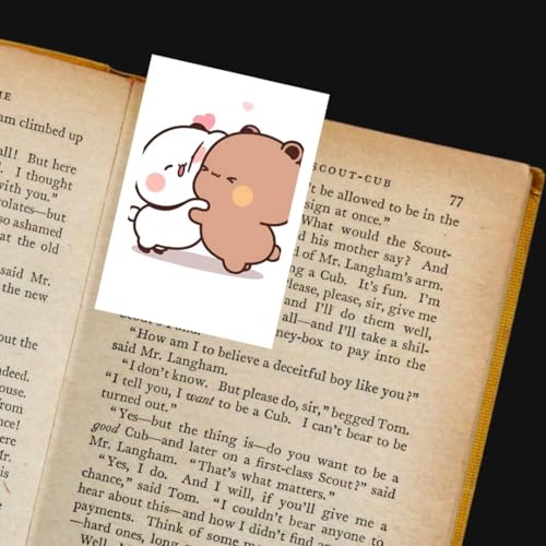 Image of Bubu Dudu Poster Teddy | Milk Mocha, Peach Goma, Plush Panda Mini Poster Kit (Set of 15) | Cute Couple Bubu Dudu Teddy Peach Goma Size (8 x 6 cm) Posters for Phone Accessories, Room Decoration (C 009)
