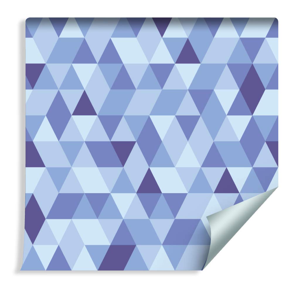 Muralo Papel Pintado en TNT Geometría Triángulos Coloridos 3D - 1000x53 cm | Fotomural fotográfico de alta definición, en tejido no tejido o autoadhesivo, colocación fácil, decoración moderna para el