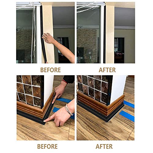 Image of Black Bath Sealant Strip, Shower Sealant, Bath Seal Caulk Tape,Shower Tile Sealer Adhesive sealant,Caulk Tape for Bath & Kitchen (2 Roll Black)