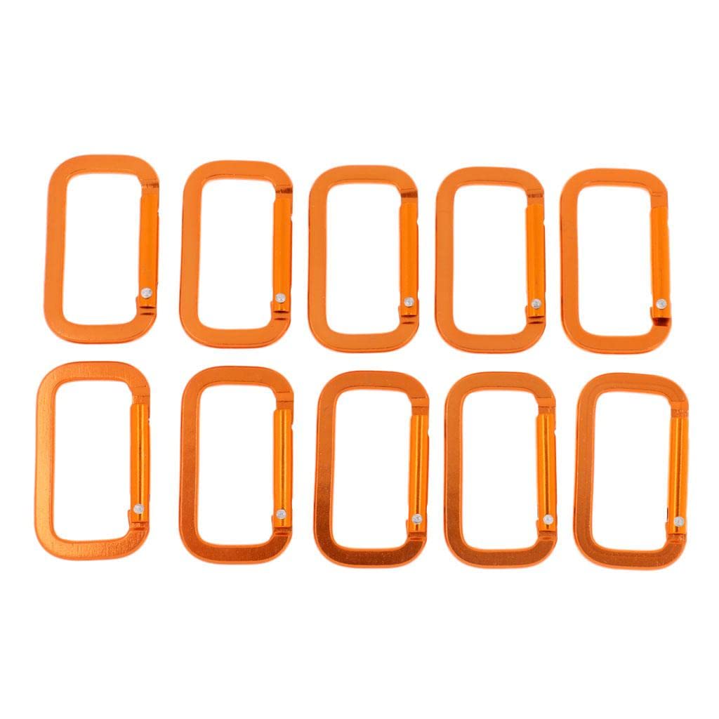 10 Pieces Rectangle Shape Snap Locking Carabiner Key Hook Climbing Camping Hiking Backpack Outdoor Equipment