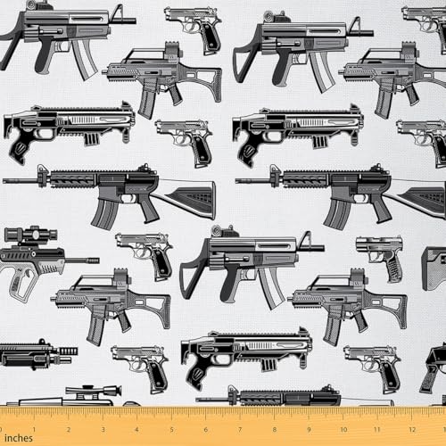 Feelyou Sniper Rifle Upholstery Fabric, Gun Fabric by The Yard,