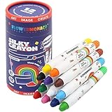Lebze 12 Colors Toddlers Crayons - Non Toxic Crayons Silky Washable Baby Crayon - Safe for Infant, Kids and Children Flower Monaco