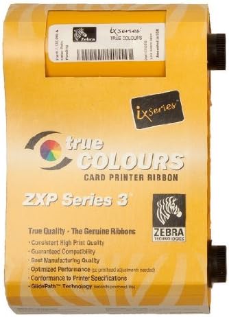 ZEBRA 800033-840 True Colours iX Series YMCKO Color Ribbon for ZXP Series 3 Card Printers. 200 Prints, w/ID Zone Premium White Blank Plastic CR80 30 Mil PVC Cards (500 pk)