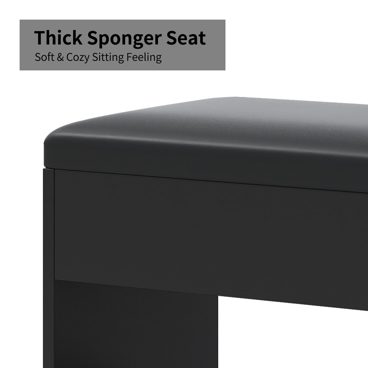 Yanosaku 47" Fluted Vanity Desk with Mirror & LED Lights, 7-Drawer Makeup Vanity with Glass Top & Cabinet, Vanity with Chair & Charging Station, 3 Lighting Modes, for Bedroom, Natural Oak: 7 Drawers Black