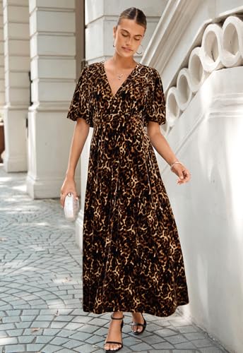 Image of Sissyaki Velvet Maxi Dress Fall Wedding Guest Dress 2026 | Semi Formal to Formal Events, Family Pictures, Holiday Party Dinner Dress