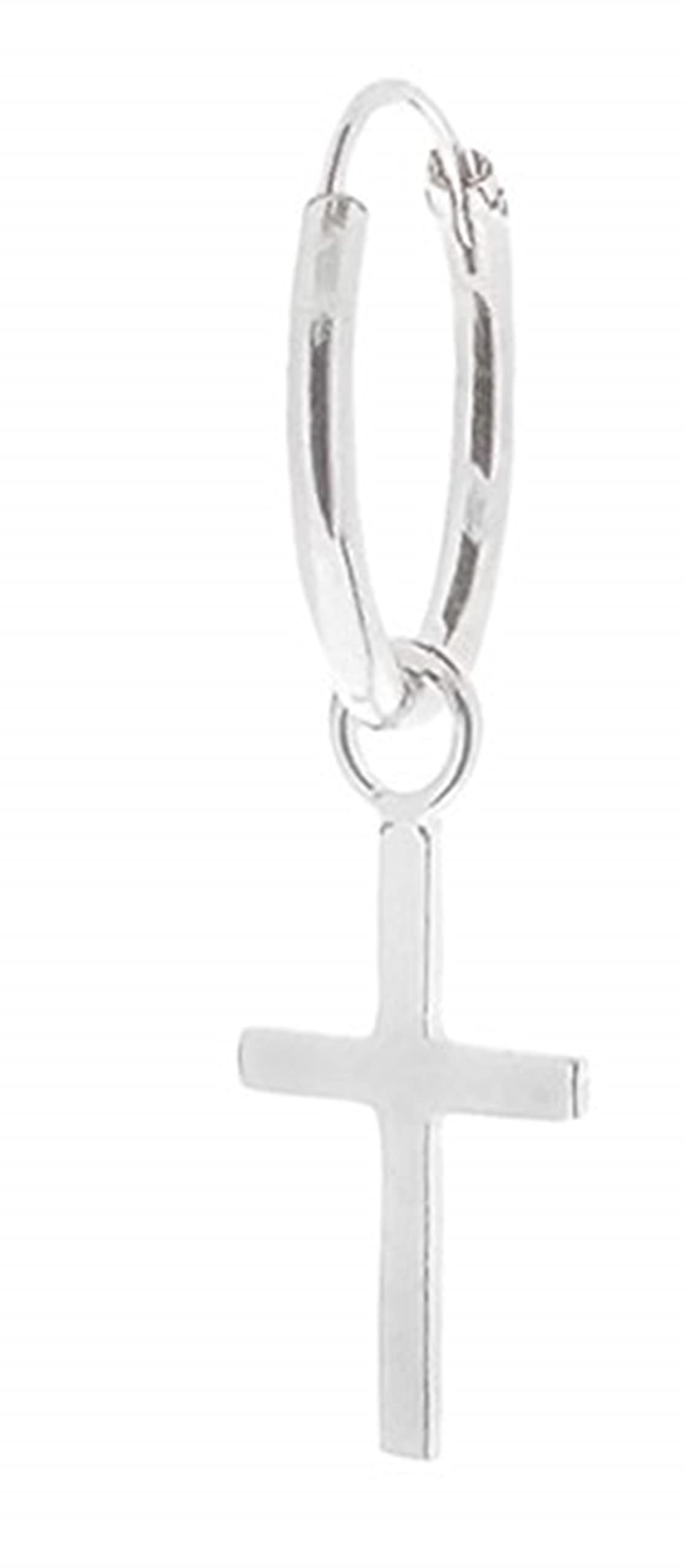 ENTREPLATA Un Pendiente Aro de Plata de Ley 925. Arete con Colgante con forma. Original Criolla Unisex con colgante