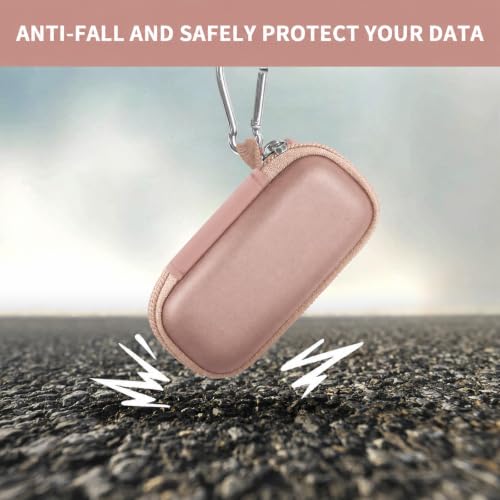 Image of USB Flash Drive Case, SD Card /Thumb Drive /Memory Cards Holder, Bag Only | SDXC /SDHC Storage, Electronic Accessories Organizer for SanDisk / for Samsung, for Students /IT /Office /School /Travel, RoseGold