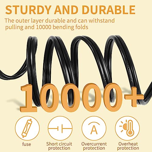 Image of YACSEJAO 12 /24V Car Cooler Cable, 16AWG 2Pin Auto Fridge Compressor Replacement Extension Cable Built in 15A Fuse Suitable for Travel, Camping or Picnics