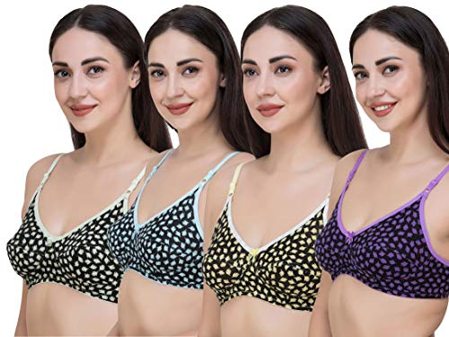 Image of Fasense Women's Cotton Leaf Print Medium Coverage Wire Free Non Padded Bra