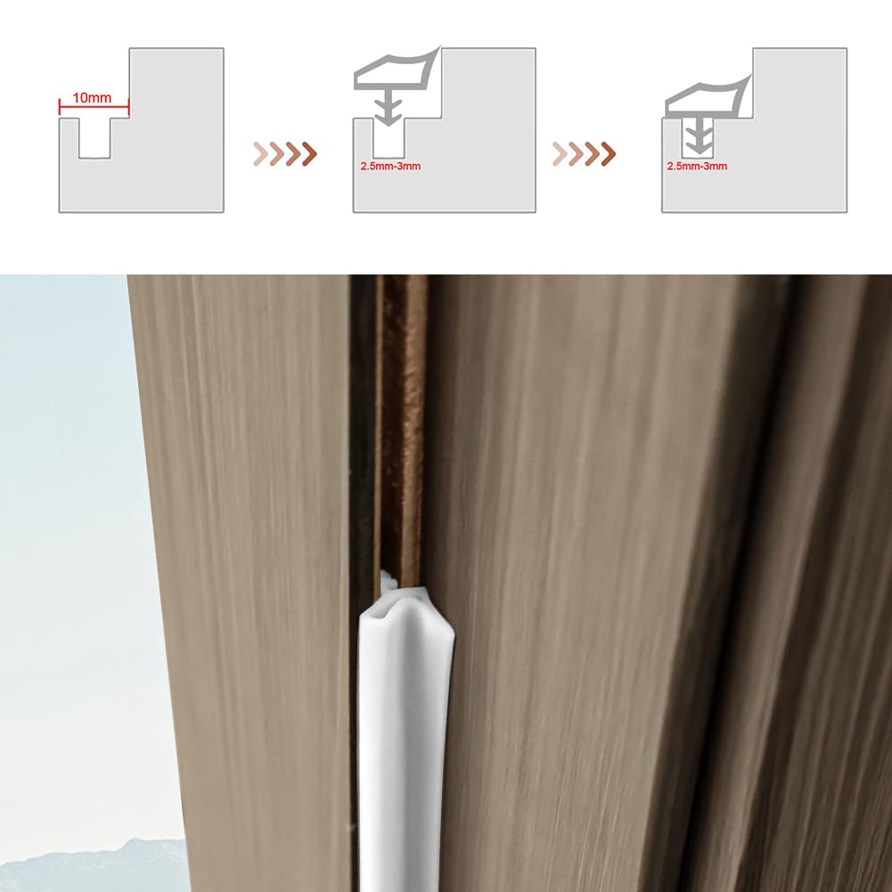 Guarnizione per porta e finestra, 15m Bianco Guarnizione gomma finestra alluminio, finestre in PVC guarniziones gommas, Guarniziones per Porta Finestra, per portes e finestre in LegnoAlluminio.