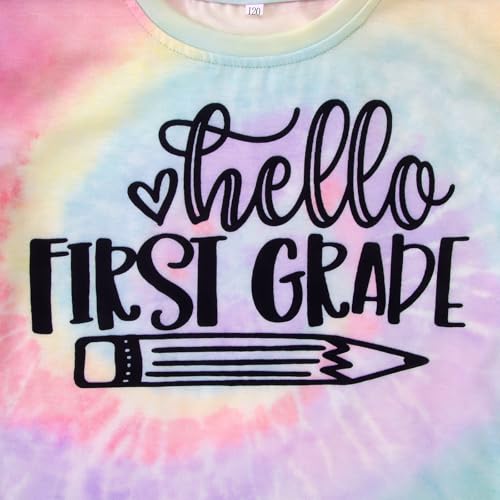 Image of MODNTOGA Kid Girl Boy First Day of School Shirt Back to School T-Shirt Hello Kindergarten 1st 2nd 3rd Grade Graphic Tee Tops