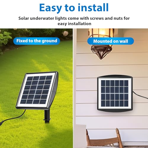 BuyWeek Solar Pond Lights IP68 Waterproof LED Submersible Light with 3 Lamps LED Underwater Pond Lights Outdoor Landscape Spotlight for Aquarium Tank Pool Garden (Warm White 3200K) - Image 4
