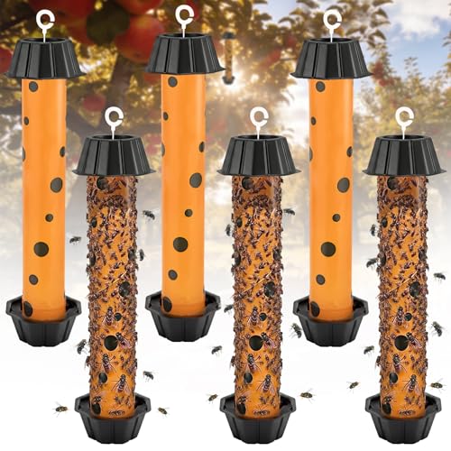 6 Pack Fly Trap Stick Sticky Fly Traps Indoor/Outdoor Flies Catcher Paper Tape Strips for Home Catches All Bugs and Gnats Mosquito Flying Insect Killer
