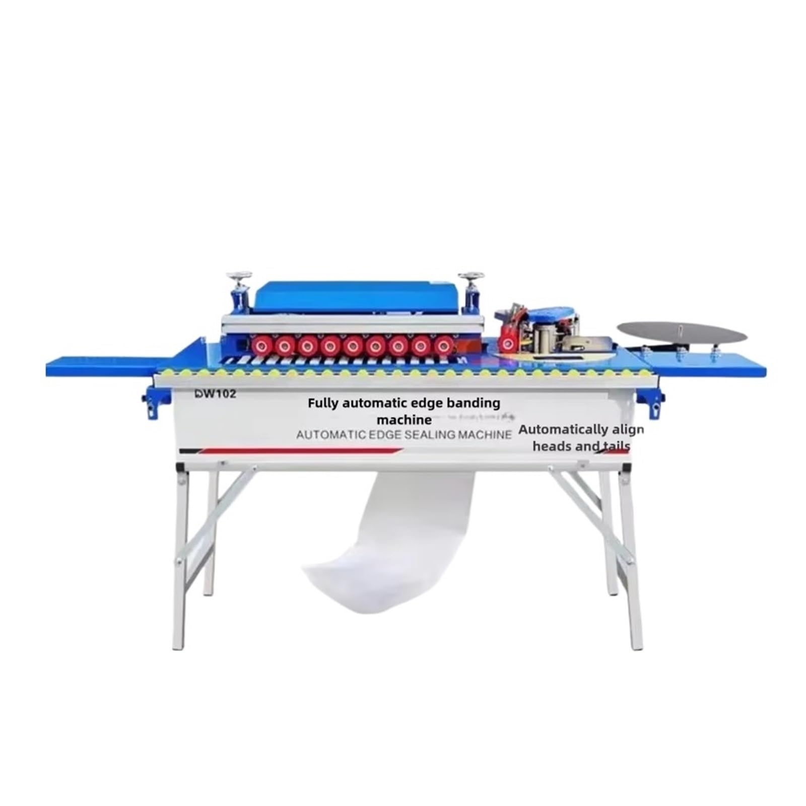 Automatic Linear Edge Banding Machine Woodworking Furniture PVC Machinery Mini Wood Manual Speed and Efficiency Improvement(DW-102 with Base)