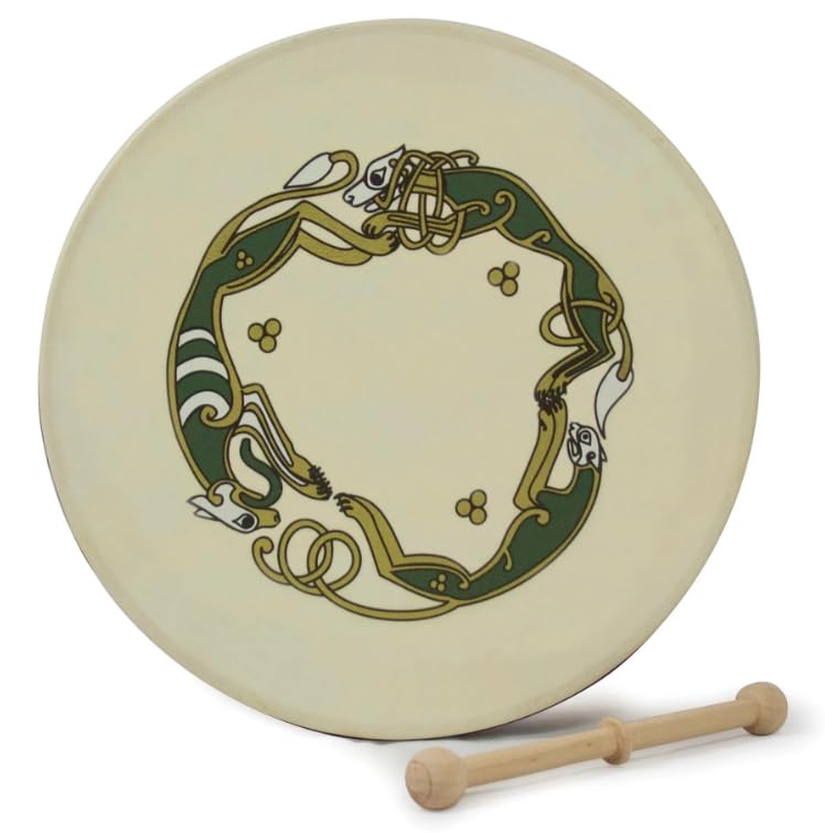 Waltons 12 Bodhran - (Chase Design) - Handcrafted Irish Instrument - Crisp & Musical Tone - Hardwood Beater Included w/Purchase