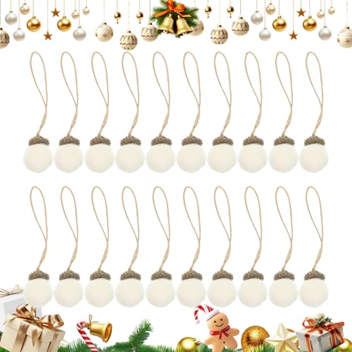 20 Filz-Eicheln, Christbaumschmuck, Natürliche Deko Für...