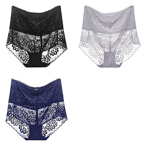 Culotte de lingerie WENJUN anti-marques en dentelle taille haute XL
