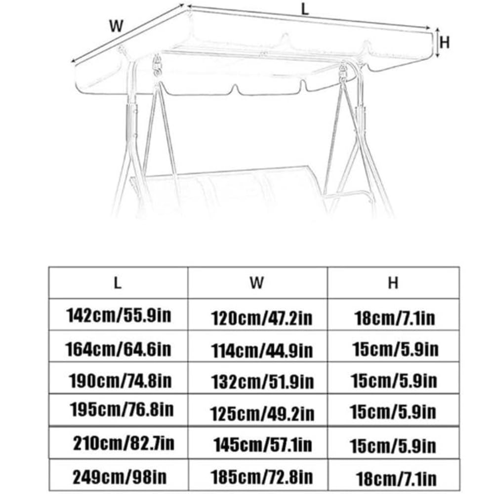 Hollywoodschaukel Dachbezug 210x145cm 240×135cm Sonnendach 2-3 Sitzer Gartenschaukel Überdachung Sonnenschutz Schaukel Dachplane Wasserabweisend(Beige,240x135cm/94x53in)