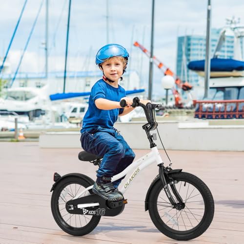 Image of Olakids Kids Bike, 12 14 16 18 Inch Toddlers Bike with Training Wheels Safety Bell Adjustable Seat and Handlebar, Handbrake and Coaster Brake, Children's Bicycle for Boys Girls
