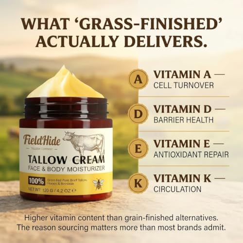 puppy lab co FieldHide Beef Tallow moisturizing Balm,Fieldhide Tallow,Tallow Face Moisturizer,4.2 Oz,Steam-Distilled, Fast-Absorbing Moisturizer for All Skin Types - 5