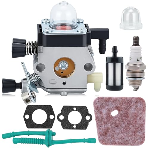 Wellsking FS 55 RC Carburetor for Stihl FS38 FS55 FS 38 HL45 HS45 KM55 FC55 FS 45 FS46 FS46C FS 55 FS55R FS55RC FS45C FS45L FS55C FS55T Weed Eater String Trimmer Replace C1Q-S186