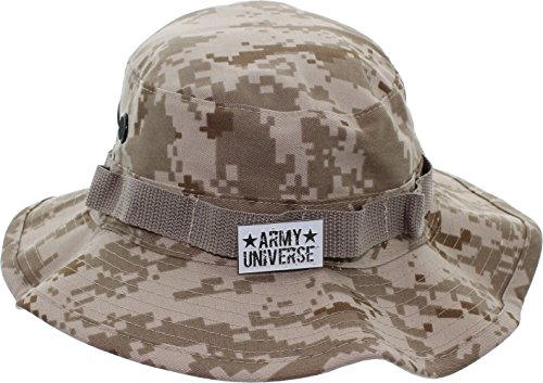 Army Universe Desert Digital Camouflage Tactical Boonie Hat Bucket Wide Brim Cap, Size X-Large 7 ¾