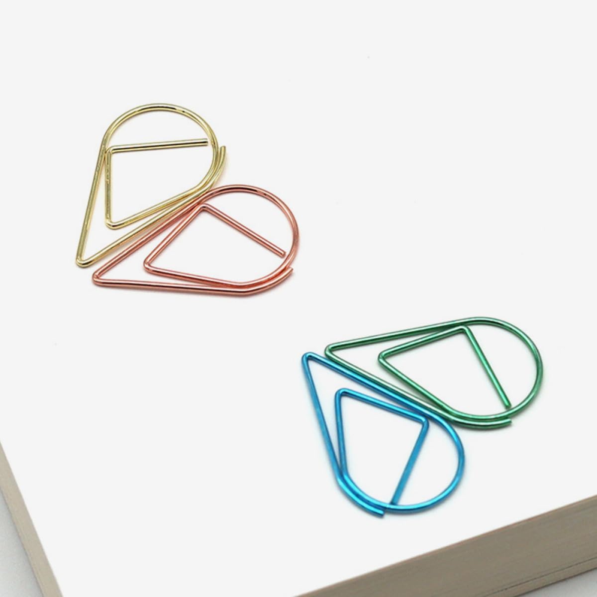 100pcs Mini Metal Water Drop Shaped Paper Clips Small Colored Binder Clips for Office School Home Document Organizing and DIY Projects Random Color image 5