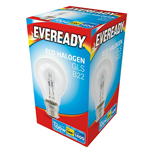 10 x 80w (100w) Halogen GLS Light Bulb B22 BC Bayonet Cap 240v (Eveready S10136)