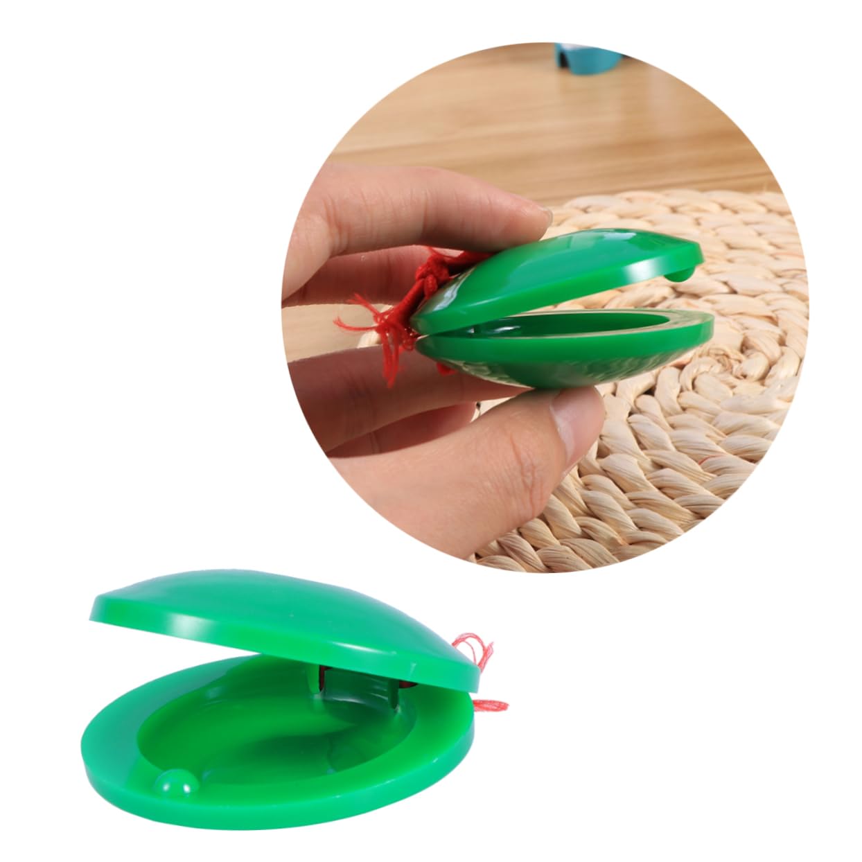 BESPORTBLE Plastic Finger Castanets for Early Education Green Percussion Musical Instrument for Boy Girl and Enhances Listening Skills and Musicality present for Boys