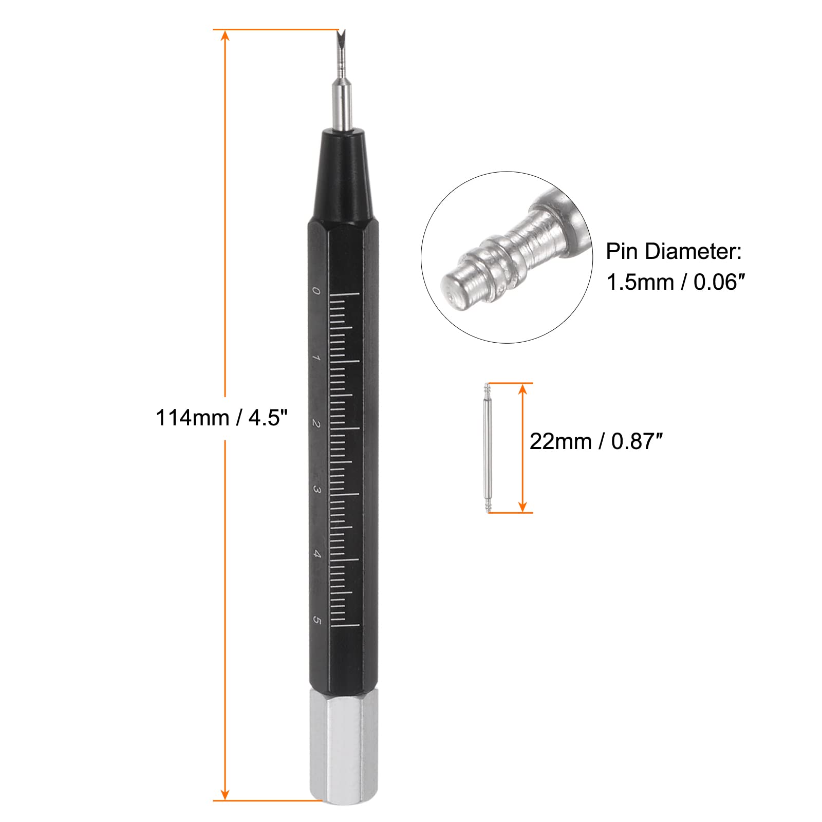 HARFINGTON 20pcs Watch Band Pin 22mm x 1.5mm with Stainless Steel Watch Spring Bar Tool 4.5-inch Watchband Replacement Tool for Watch Band Repair Pin Removal