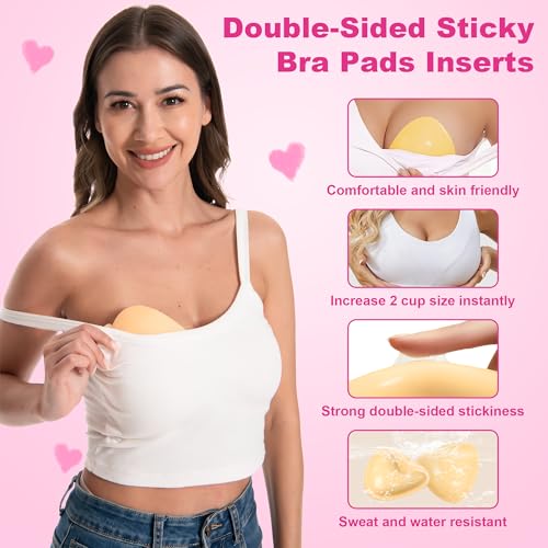 Awant Newest Ultra Boost Inserts Double-Sided Adhesive Pads Sticky Bikini Padding Inserts for Sports Bra Swimsuit Beige3