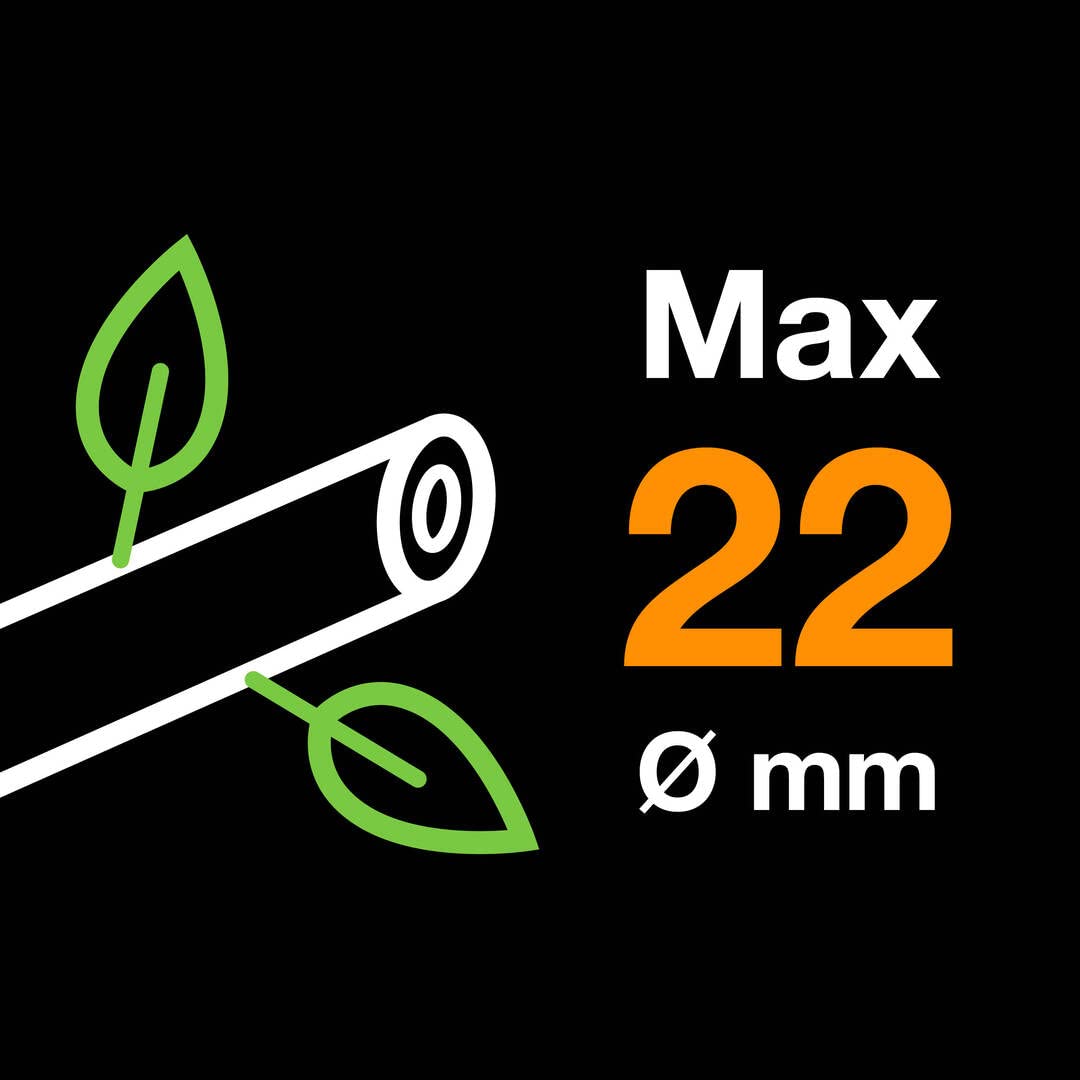 Fiskars Tijeras de jardín Bypass PowerLever para ramas y ramitas frescas, Recubrimiento antiadherente, Cuchillas de acero/Mangos de aluminio, Negro/Naranja, Plus, P751, 1057172