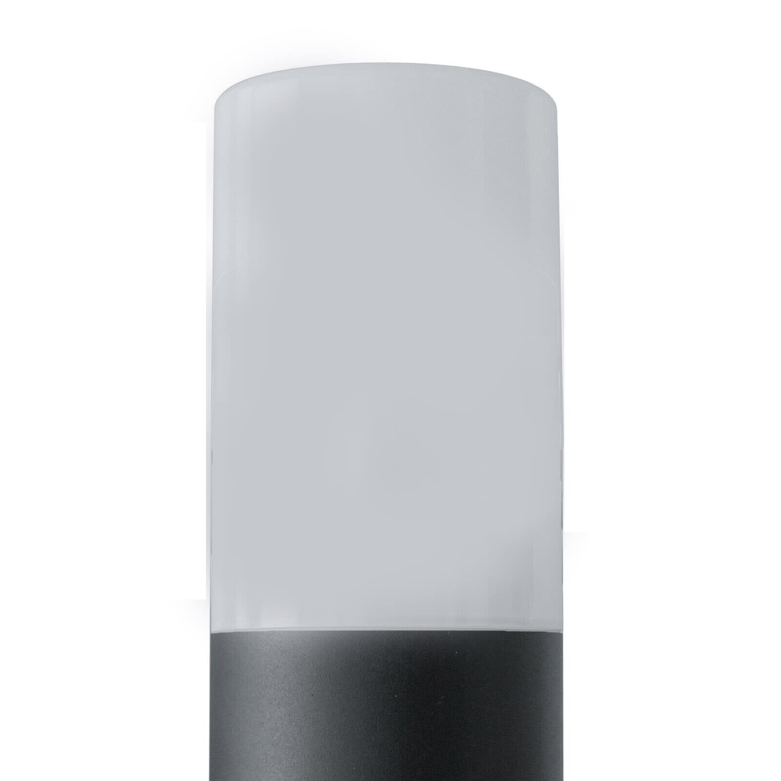 Partenopea® Lampione a led lampioncino con attacco per Lampadine E27 illuminazione da esterno palo da giardino per sentieri moderno (Nero 60 cm, Senza lampadina)