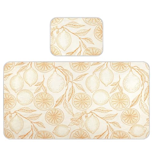 Takiito Citrus Fruits Baby Cooling Mattress Pad, Soft & Breathable Cooling Mat Keep Baby Cool in Summer 28x52 in, Nursery Essential