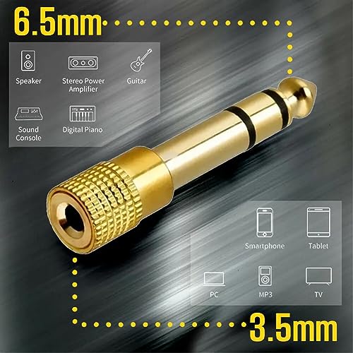4 adaptadores jack estéreo de 6.5mm a 3.5mm hembra miniatura 3