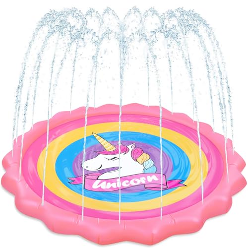 Herenear Splash Pad, Almohadilla de Aspersión para Niños, Rociador de Agua de Jardín, Tapete Acuático, Almohadilla de Salpicadura, Jardín de Verano Juguete para Actividades Juegos Aire Libre
