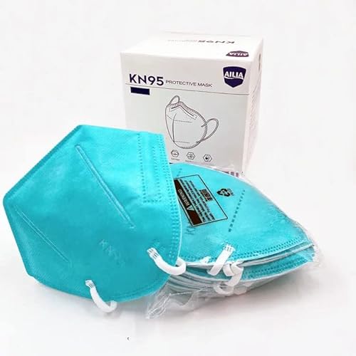 Máscaras KN95 Verde-Água, Amarelo, Vermelha, Rosa, Lilás, Preta, Cinza Lisa Adulta - Kit de 10 Unida