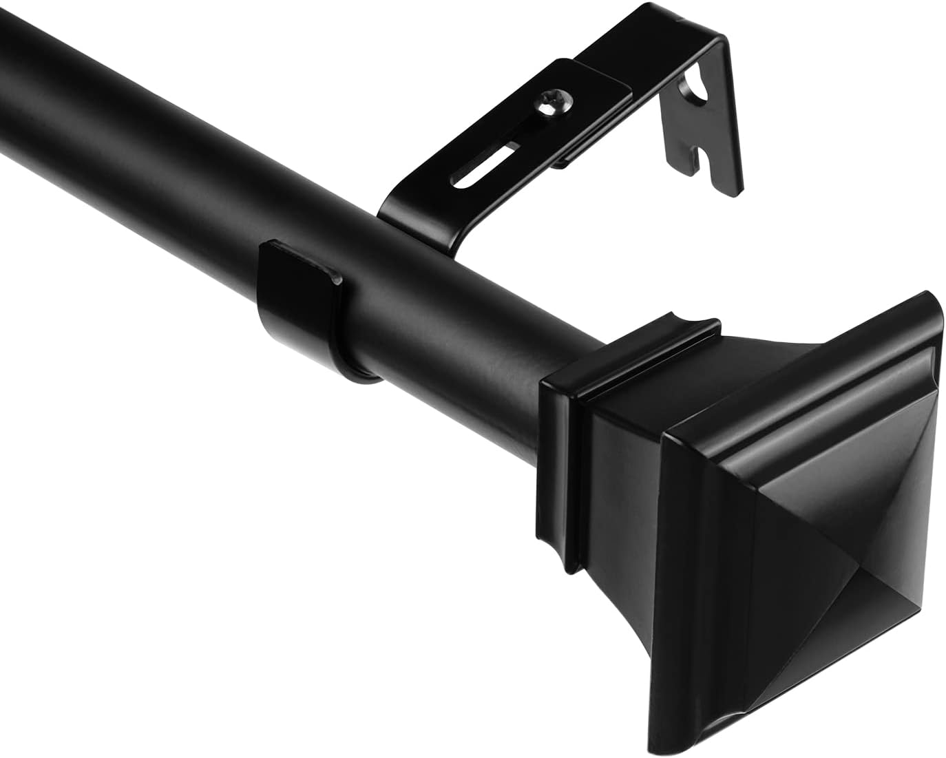 1 Inch Black Curtain Rods for Windows 66 to 144 Inch, Extra