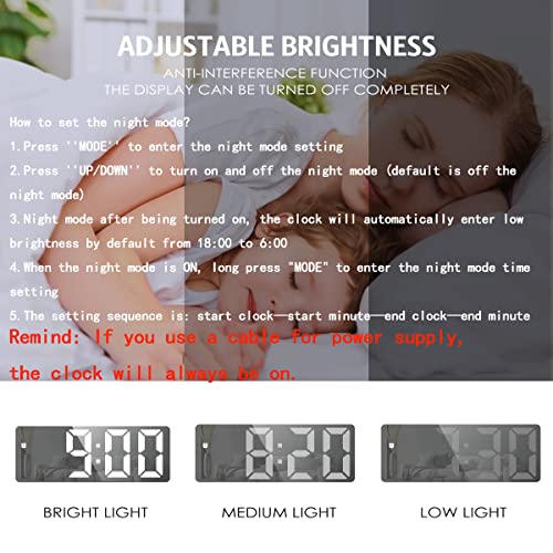 Amir Digital Alarm Clock, 𝐍𝐞𝐰𝐞𝐬𝐭 Led Clock For Bedroom, Electronic Desktop Clock With Temperature Display, Adjustable Brightness, Voice Control, 12/24H Display, Small Clock For Home, Office #TOP3