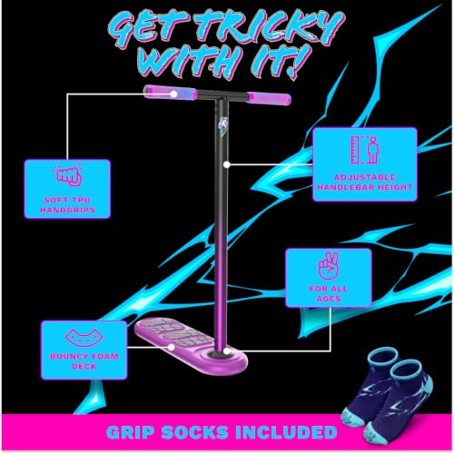 Image of Indo the Trick Scooter - Tramp Scooter for Teenagers & Adults - 6-15 Years - Trampoline Scooter Ideal for Trampoline Stunt Exercises, Professionals & Beginners - Indoor & Outdoor Freestyle