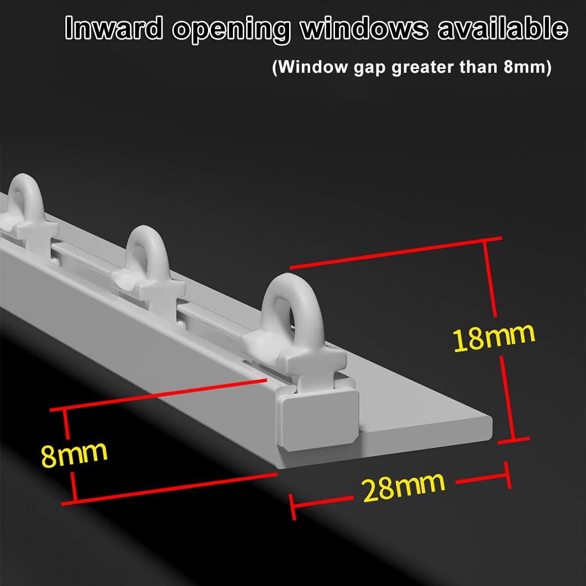Ensemble de rails de rideaux auto-adhésifs pour plafond et mur – 240 cm sans perçage pour chambre/bureau/salon – Système de rails facile à installer