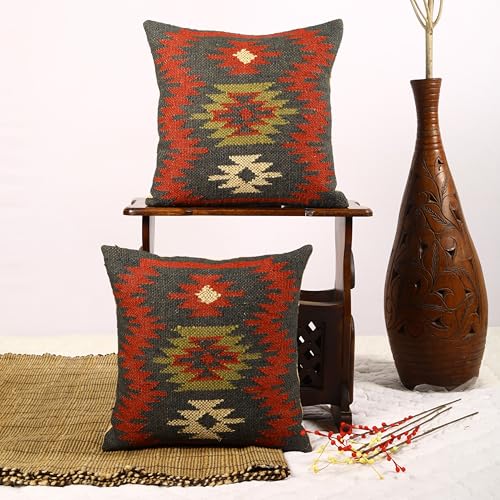 Star Kilim Handwoven 18x18 Inch Cushion Cover Decorative Throw Rug