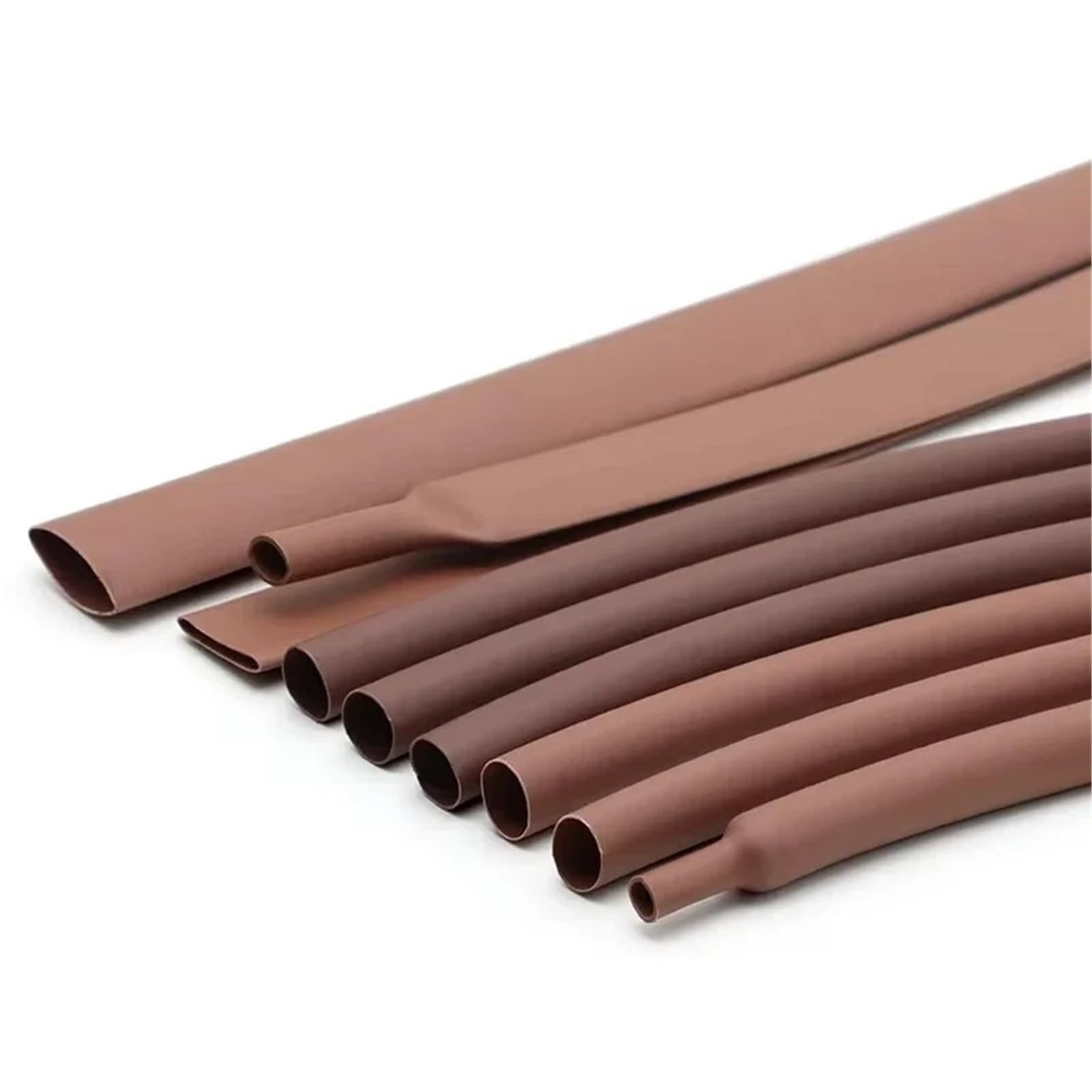 Gaine thermorétractable marron 1 m, diamètre 1 mm à 50 mm, gaine thermorétractable en polyoléfine, rapport 2:1, gaine isolante électrique(25MM_5M)