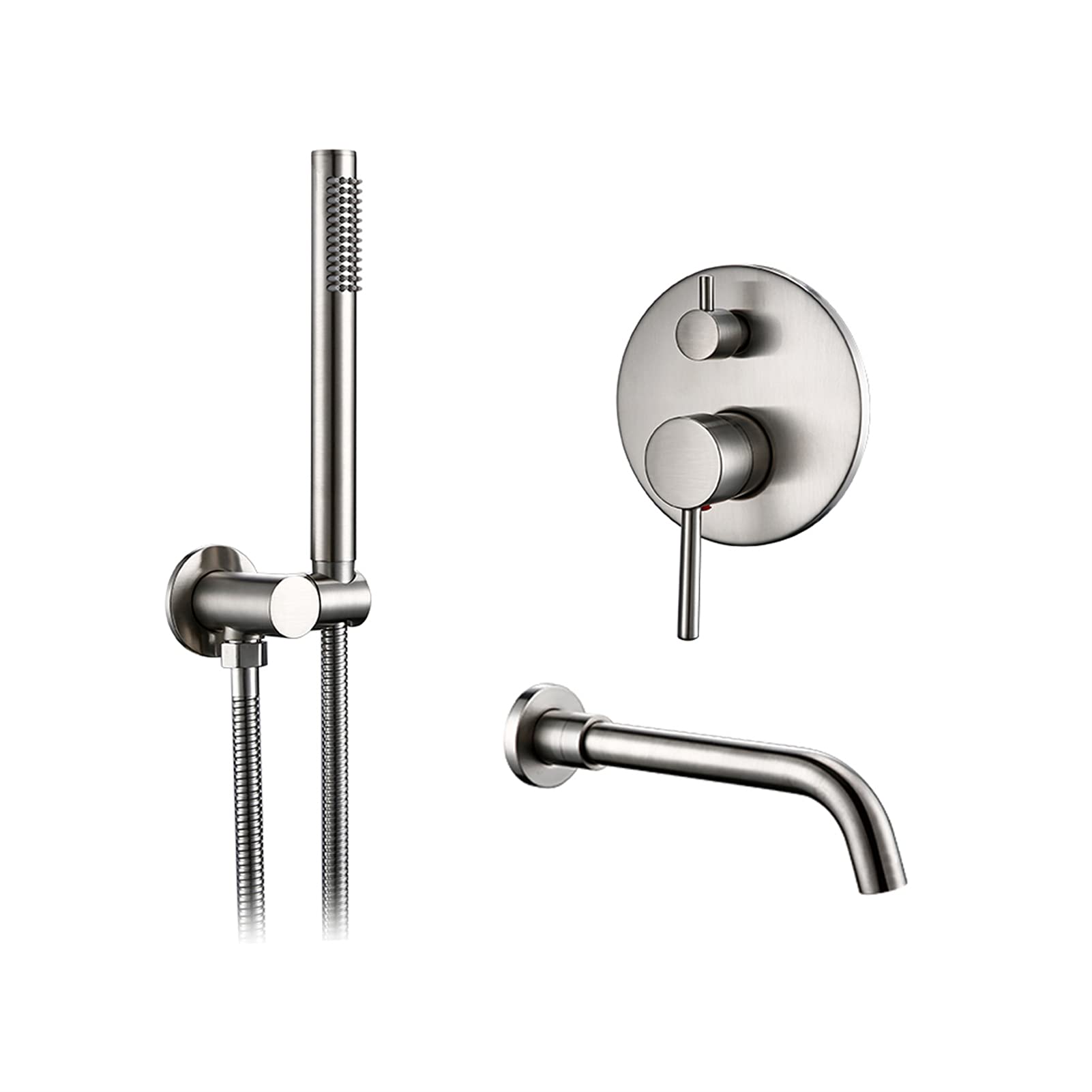Grifo de bañera en acero inoxidable cepillado con ducha de mano