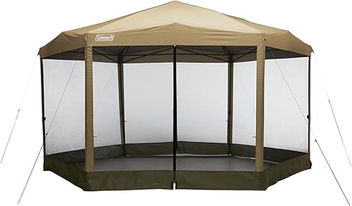 Coleman Back Home Screened Canopy Tent with Instant Setup, Outdoor Gazebo for Bug-Free Lounging, Fits Over Picnic Tables, Ideal for Parties, Events,
