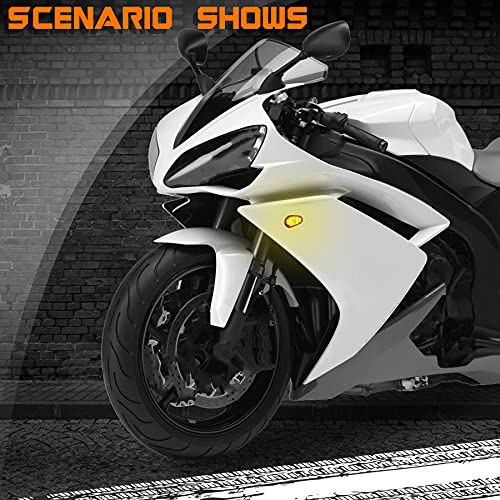 Quasco Flush Mount Motorcycle Turn Signals Smoked Lens Led Blinkers Compatible With Yamaha Yzf R1 R3 R6 R6S Fj 09 Fz Mt 07 09, Amber #TOP5
